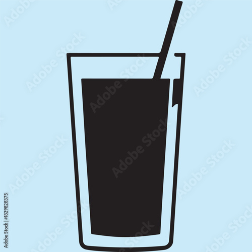 Black and white beer glass with foam illustration
