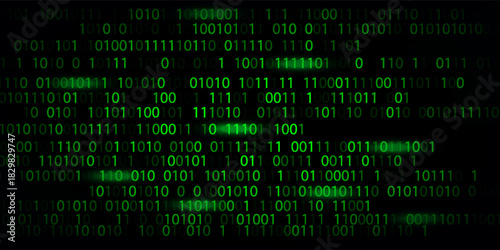 Abstract futuristic cyberspace with binary code, matrix background with digits, well organized layers