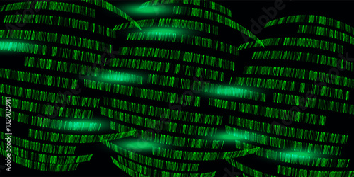 Abstract futuristic cyberspace with binary code, matrix background with digits, well organized layers