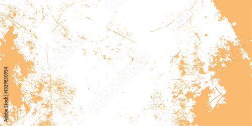 Abstract orange watercolor grunge texture background with dirty paint splashes and green powder illustration pattern