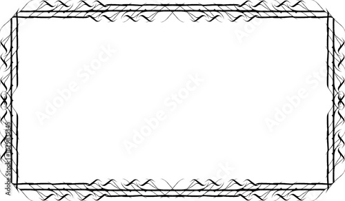 Vintage decorative frame in Gothic style - elegant black frame on transparent background, PNG, 300 DPI