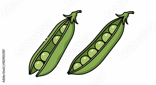 Fresh green peas still life with open pea pods. Green peas offer tasty and healthy nutrition, filled with vitamins. Healthy green peas are perfect for balanced diet,