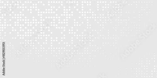 Dot white gray wave light technology texture background. Abstract big data digital concept.