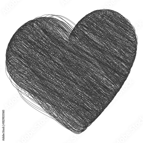 Childrens Pencil Drawing Heart Minimalistic Flat design 14 April Black Day Greeting design element. Isolated Vector illustration Sticker Icon Black Day Related content Greeting Thematic Cards, leaflet