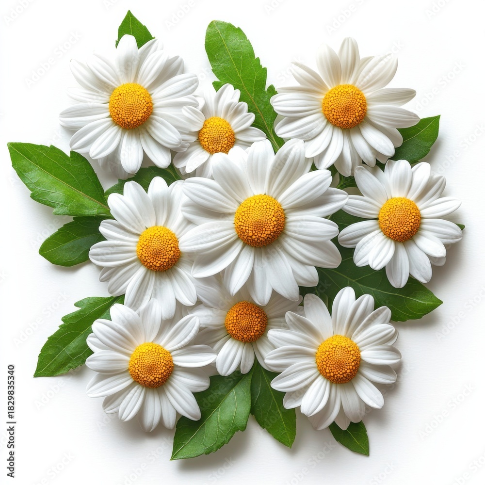 Fototapeta premium Captivating white daisy with yellow center garden floral photography outdoor close-up nature's beauty