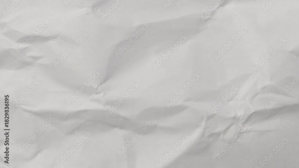 Obraz premium White Crumpled and Wrinkled Paper Texture. Abstract Background of Crushed and Folded Waste Paper for Web Design, Poster Mockups, or Photo Overlays.