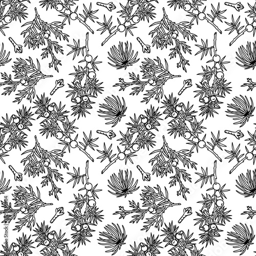 Modern and elegant Christmas pattern and background. Decor textile, wrapping paper. Vector seamless texture.	