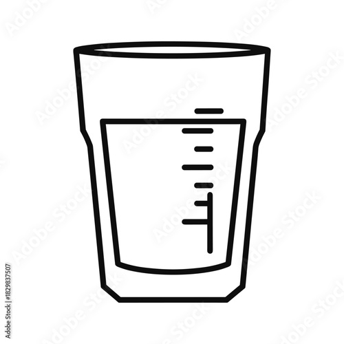Measuring cup icon with liquid level indications, perfect for recipes, dosage, and volume measurement