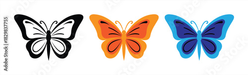 Butterfly Icon Set Vector