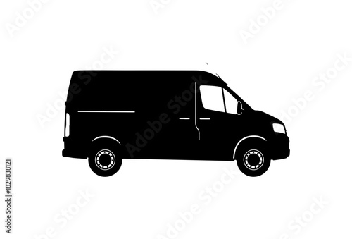 Delivery van icon, cargo transport for shipping company, moving services and business needs