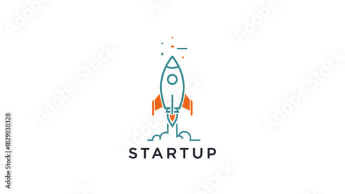 Space rocket logo vector illustration for a company design