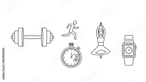 Weight loss concept with a dumbbell illustration