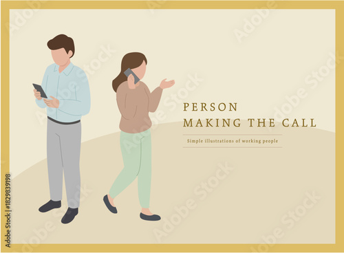 ビジネスシーンで電話をする人たち