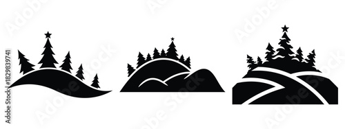 holiday lollipop silhouette vector icon set