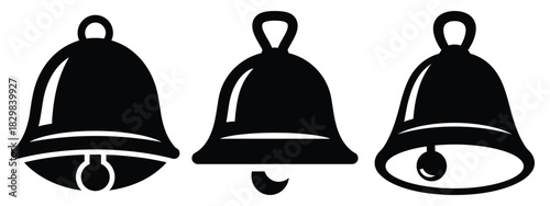 jingle bell silhouette vector icon set