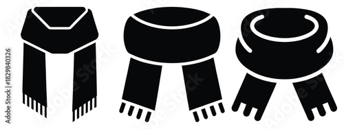scarf silhouette simple silhouette vector icon set