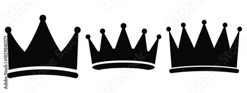 snow crown silhouette vector icon set