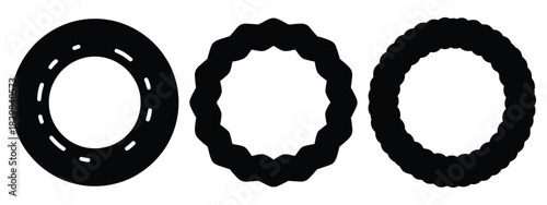 snow wreath silhouette vector icon set