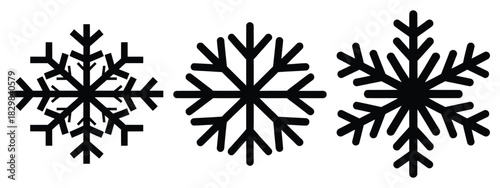 snowflake silhouette simple silhouette vector icon set