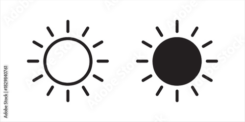 Day and night weather forecast icon. Sun and moon outline sign symbol