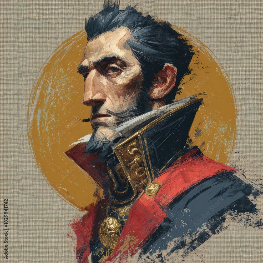 Fototapeta premium Regal Portrait of a Nobleman in Historical Attire