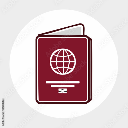 Passport Icon Travel Document for International Journey Identification