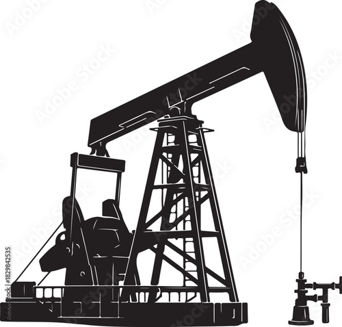 Oil pump jack silhouette