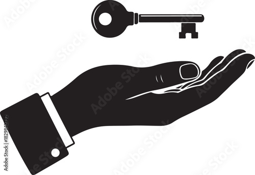 Hand receiving a key