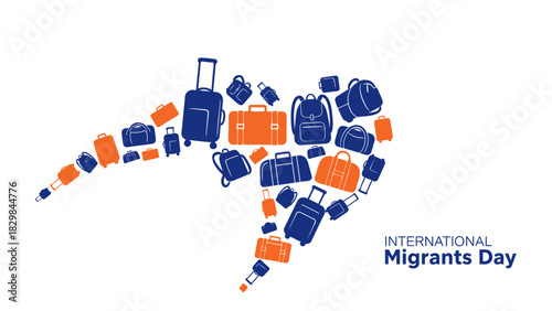 A blue graphic illustration of people standing around a globe on a white background with a swoosh design element.