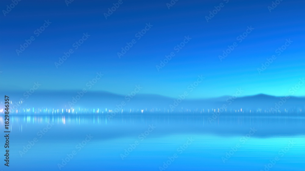 Fototapeta premium Blue Sky and Water Reflection Scene for Digital Design and Background Use