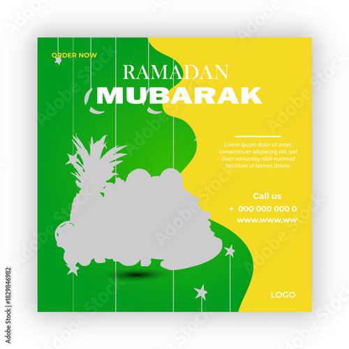Ramadan mubarak kareem social media post design template 
