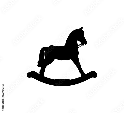 Black Rocking Horse Silhouette