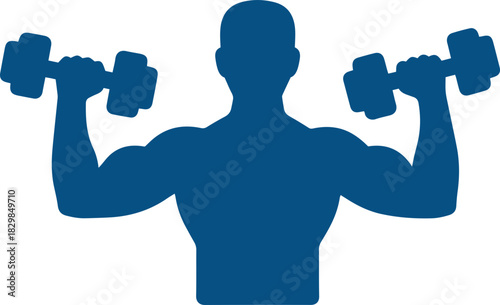 Lifting Dumbbells Icon, Suitable for a Gym