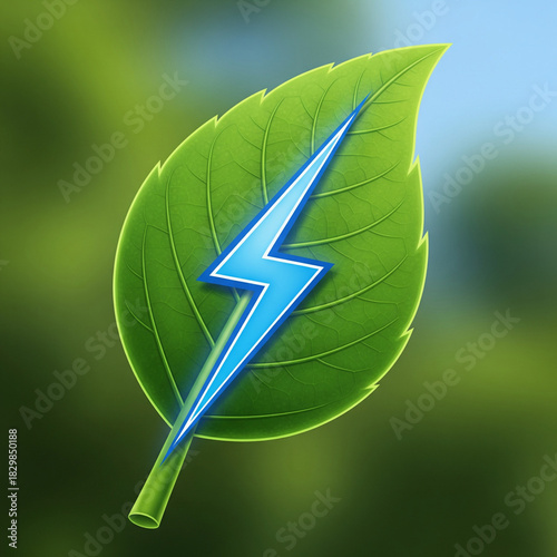 green leaf on blue background
