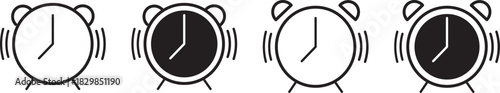 Alarm clock icon set. Alarm clock icon line style. alarm clock icon sign. clock icon set vector