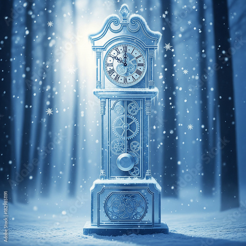 vintage clock with christmas decorations