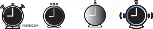 Alarm clock icon set. Alarm clock icon line style. alarm clock icon sign. clock icon set vector