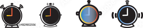 Alarm clock icon set. Alarm clock icon line style. alarm clock icon sign. clock icon set vector