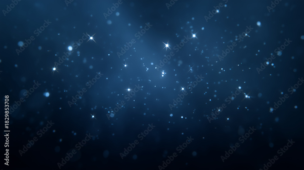 Obraz premium 깊은 밤 은하수와 별이 빛나는 숲 풍경