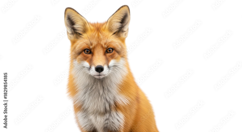 Obraz premium Portrait of a red fox isolated PNG with Transparent Background