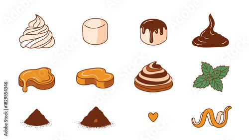 Collection of Delicious Chocolate and Cocoa Treats with Fresh Mint Leaf for Dessert, Candy, and Confectionery Promotions