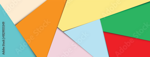Free Download Colorful Geometric Paper Cut Layer Abstract Background with Modern Overlapping Shapes Vector - GFXLoad