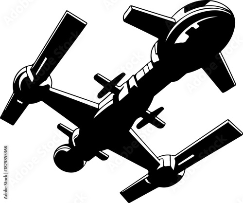 futuristic space station silhouette vector illustration