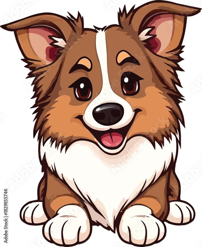 Cute cartoon a illustrator vector Sheltie
