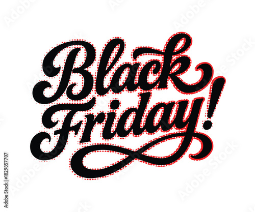 Catchy Black Friday sales announcement with red accents ready to grab attention for your retail promo, perfect for flyers, ads, and social media campaigns