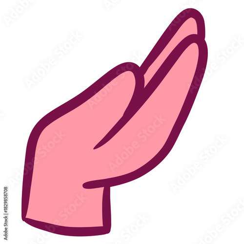 Cartoon hand sign vector drawing illustration