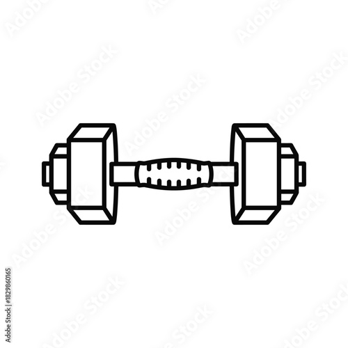Dumbbell Line Icon for Fitness and Gym Workouts