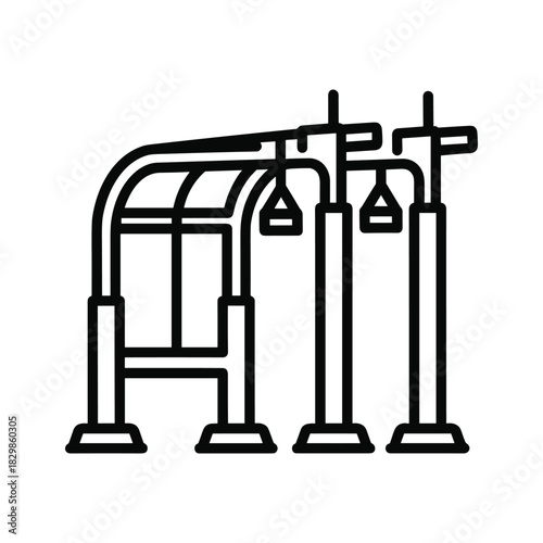 Outdoor Shower Station and Changing Area Line Icon