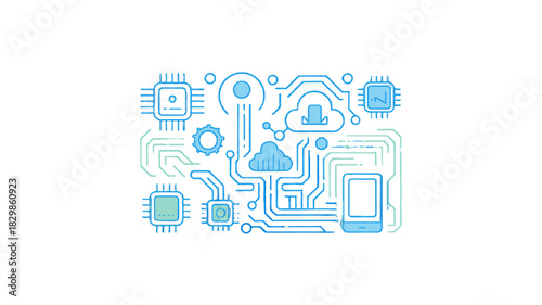 Wallpaper Mural Illustration of the digital transformation. Torontodigital.ca