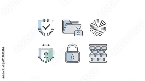 Digital security and data protection concepts in a graphic image.